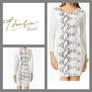 Thalia Sodi Reptile Print Sheath Dress Sz XL